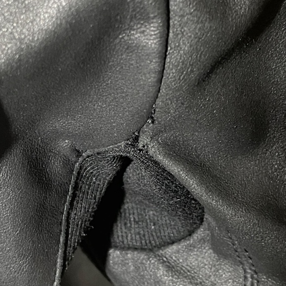 Crop Bolero Leather Jacket w/ Knit - Picture 5 of 8